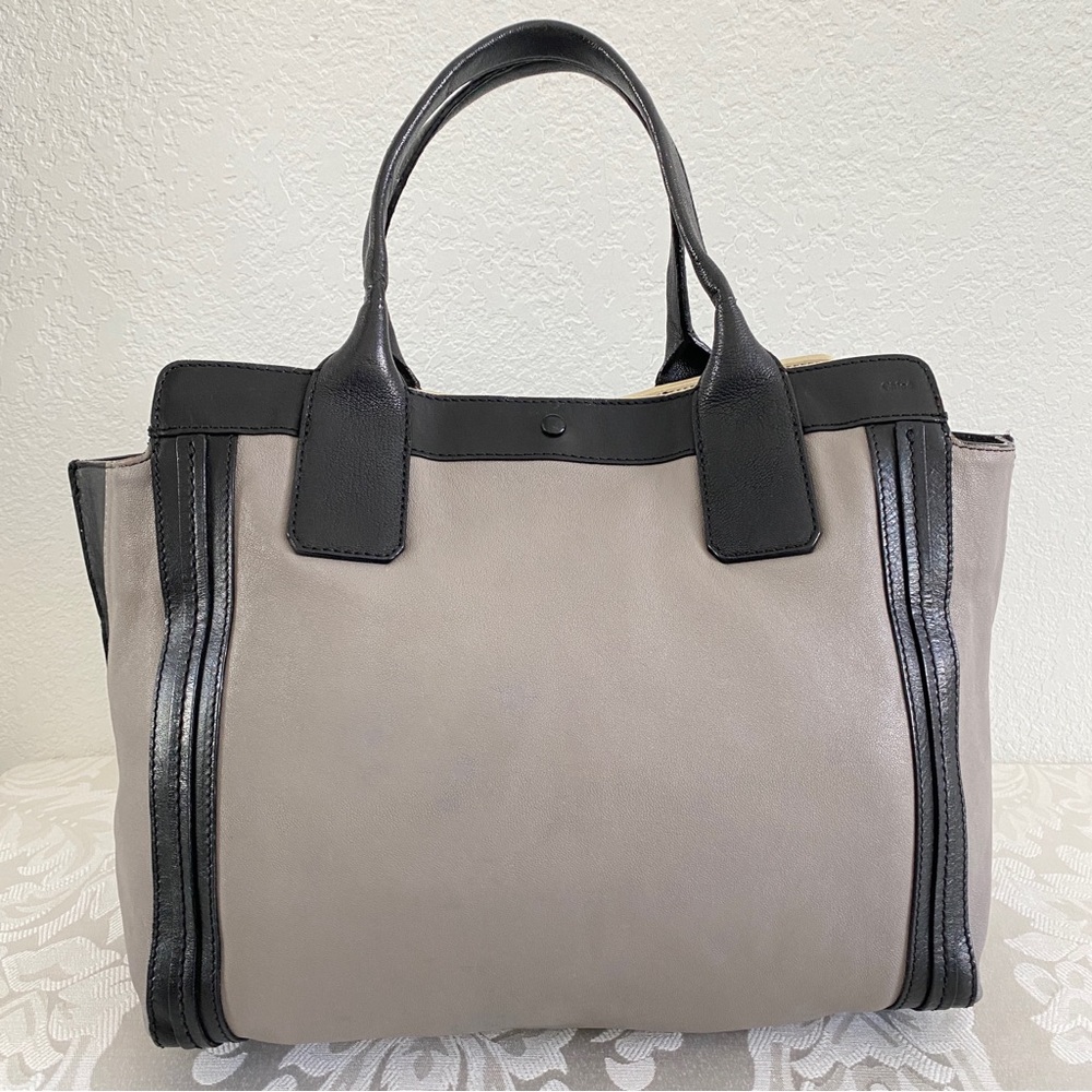Chloe East-West Tote Bag gray black